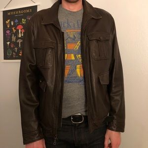 Brown leather jacket
